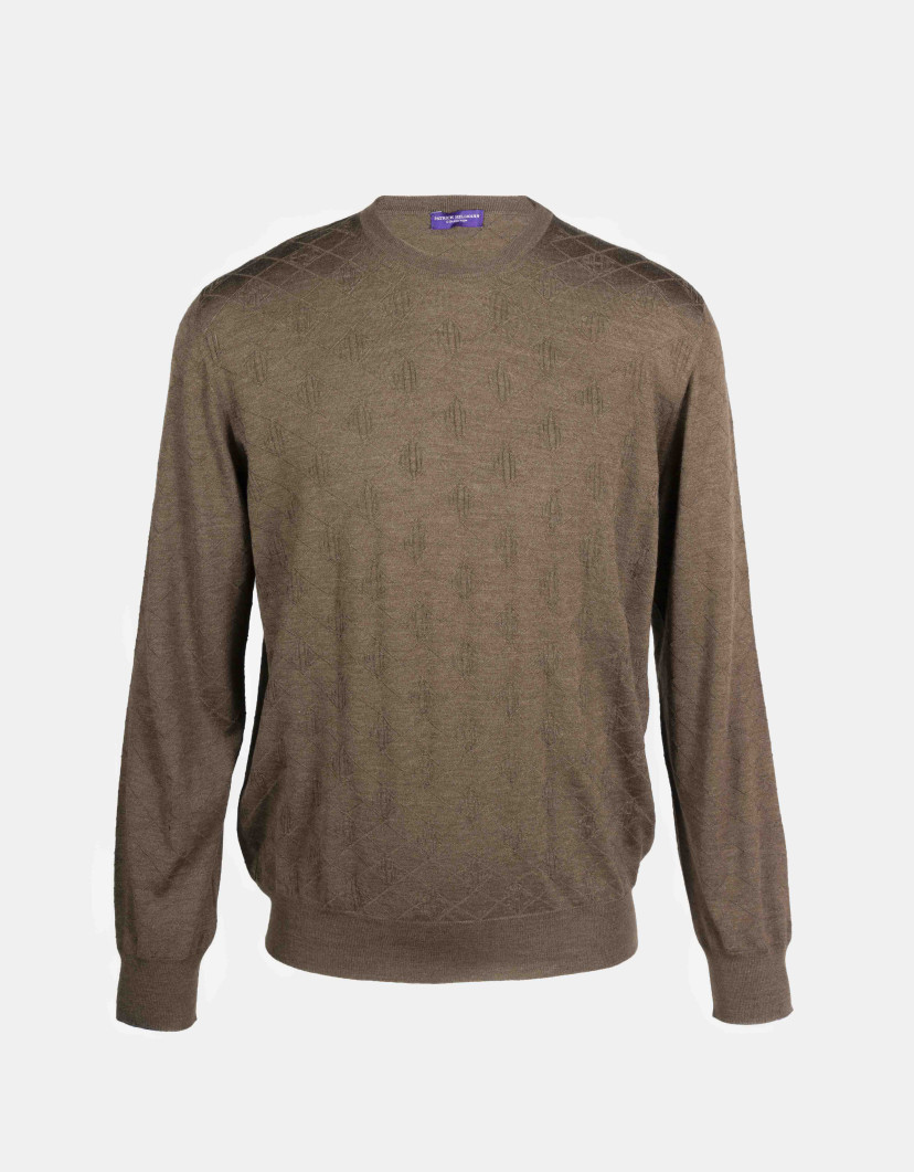 Patrick Hellmann Collection Brown Pullover Round-Neck  image